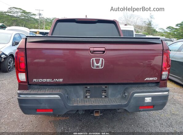 5FPYK3F57HB006013 2017 HONDA RIDGELINE Burgundy 