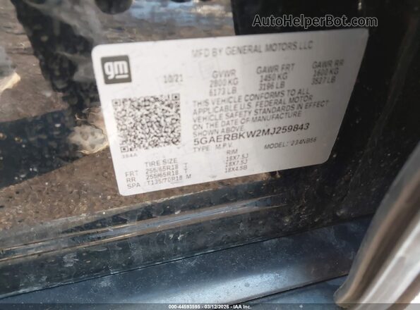 5GAERBKW2MJ259843 2021 BUICK ENCLAVE Black Շարժիչի բաժամունքի տեսք