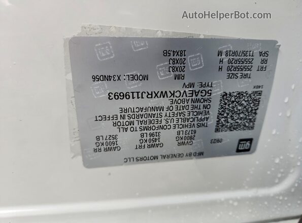 5GAEVCKWXRJ119693 2024 BUICK ENCLAVE White VIN sticker view
