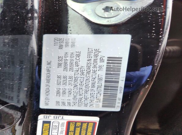 5J8TC2H37ML016877 2021 ACURA RDX Black VIN sticker view