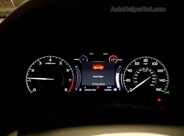 5J8TC2H38ML005015 2021 ACURA RDX White Вид щитка приладів