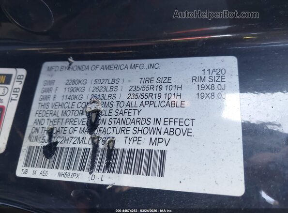 5J8TC2H72ML017633 2021 ACURA RDX Black 