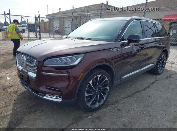 5LM5J7XC2LGL30528 2020 LINCOLN AVIATOR Burgundy Przód lewy