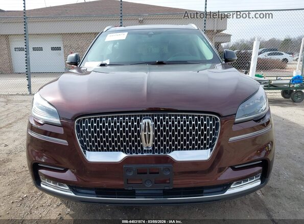 5LM5J7XC2LGL30528 2020 LINCOLN AVIATOR Burgundy Widok zestawu wskaźników