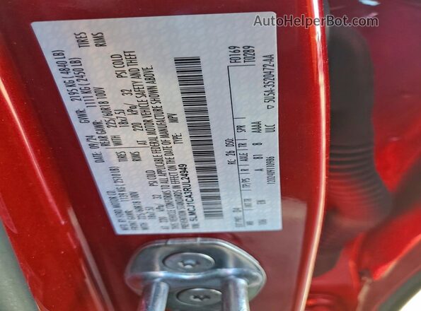 5LMCJ1CA3RUL24949 2024 LINCOLN CORSAIR Red 