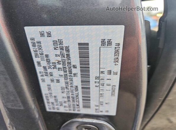 5LMCJ2C93NUL16064 2022 LINCOLN CORSAIR Gray Vista de la etiqueta del VIN
