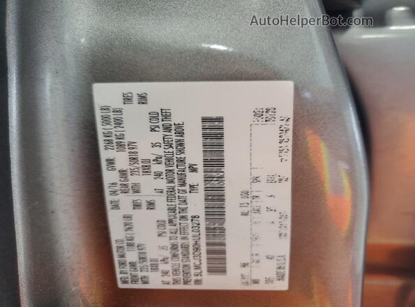 5LMCJ3D90HUL03278 2017 LINCOLN MKC Tan Vista de la etiqueta del VIN