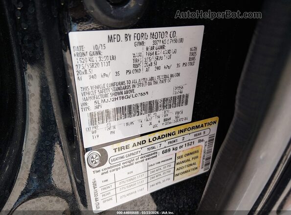 5LMJJ2HT6GEL03558 2016 LINCOLN NAVIGATOR Black Engine compartment view