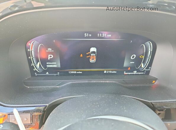 5N1AL1FR4SC338327 2025 INFINITI QX60 White Вид щитка приладів