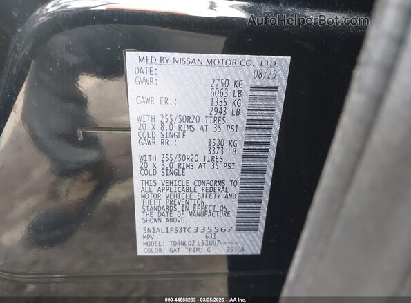 5N1AL1FS3TC335567 2026 INFINITI QX60 Черный 
