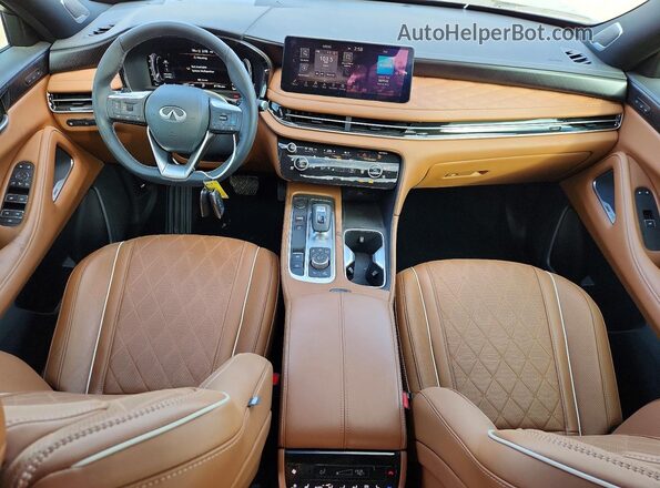 5N1AL1HU8SC357724 2025 INFINITI QX60 Gold Dashboard view