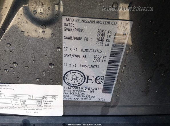 5N1AT2MT1JC765807 2018 NISSAN ROGUE Gray 