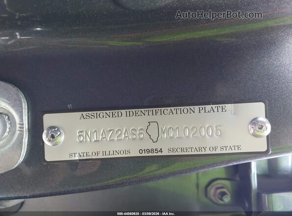 5N1AZ2AS6MC102005 2021 NISSAN MURANO Gray Vista del compartimento del motor