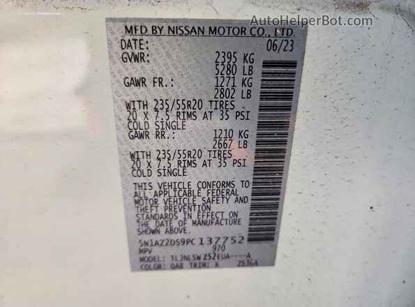 5N1AZ2DS9PC137752 2023 NISSAN MURANO White ძრავის განყოფილების ხედი
