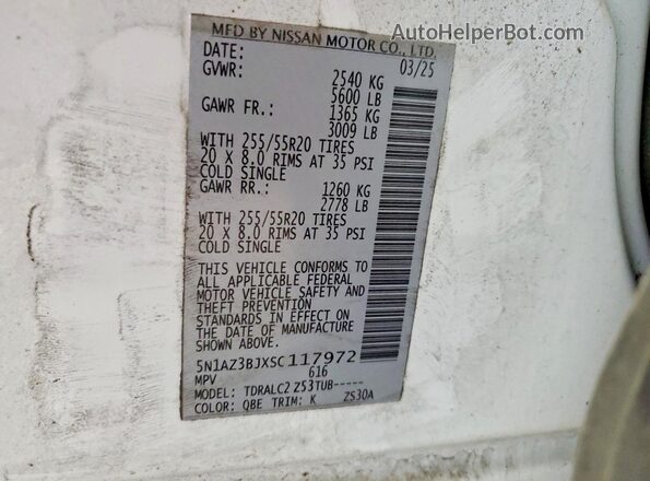 5N1AZ3BJXSC117972 2025 NISSAN MURANO White 