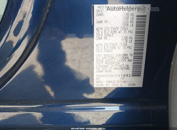 5N1AZ3CS5SC141491 2025 NISSAN MURANO Blue Շարժիչի բաժամունքի տեսք