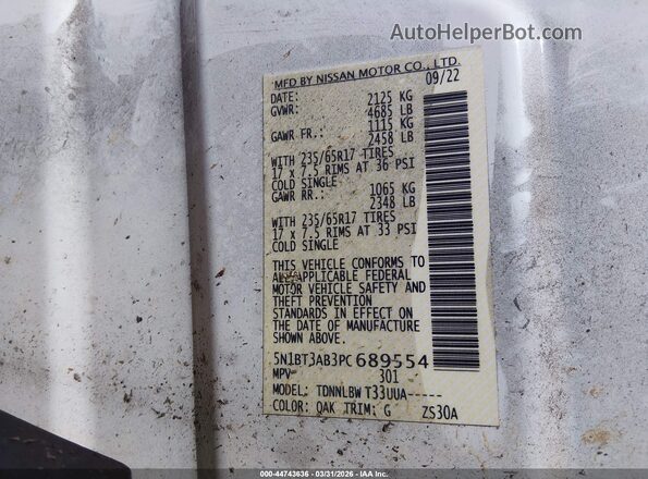 5N1BT3AB3PC689554 2023 NISSAN ROGUE White Շարժիչի բաժամունքի տեսք