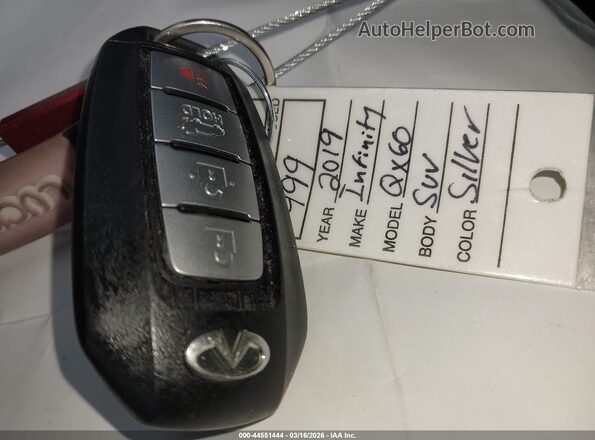 5N1DL0MM1KC531193 2019 INFINITI QX60 Silver Widok deski rozdzielczej