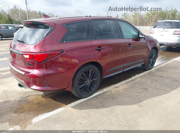 5N1DL0MN4KC505311 2019 INFINITI QX60 Maroon უკანა მარჯვენა