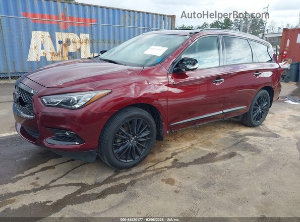 5N1DL0MN4KC505311 2019 INFINITI QX60 Maroon წინა მარცხენა ხედი სამი მეოთხედიდან