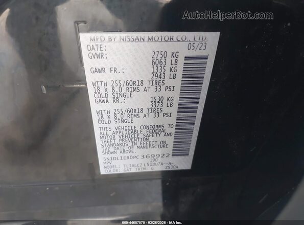 5N1DL1ER0PC369922 2023 INFINITI QX60 Black Вид підкапотного простору
