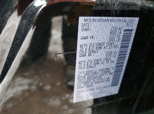 5N1DL1FS6RC341465 2024 INFINITI QX60 Black VIN კოდის სტიკერის ხედი