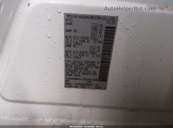 5N1DR2MM2KC604498 2019 NISSAN PATHFINDER Black Vista del compartimento del motor