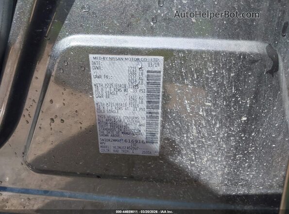 5N1DR2MMXKC616916 2019 NISSAN PATHFINDER Gray Widok komory silnika
