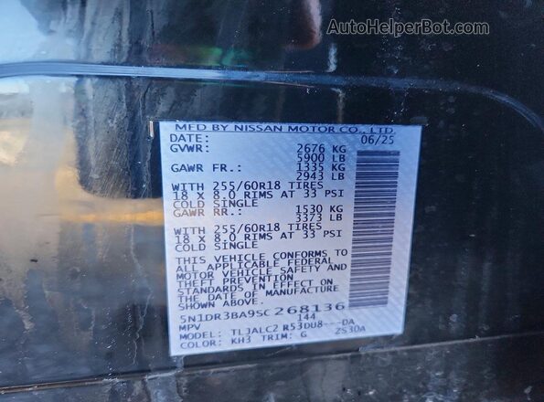 5N1DR3BA9SC268136 2025 NISSAN PATHFINDER Black 