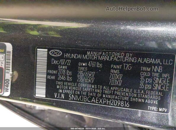 5NMJBCAEXPH209816 2023 HYUNDAI TUCSON Gray Engine compartment view