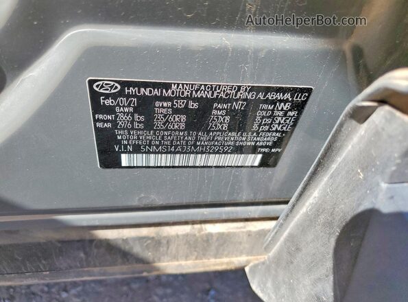 5NMS14AJ3MH329592 2021 HYUNDAI SANTA Gray Vista del compartimento del motor