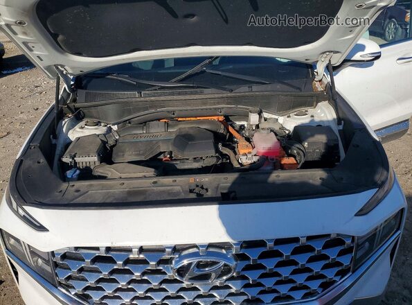 5NMS2DA11PH001749 2023 HYUNDAI SANTA FE HYBRID BLUE White Engine compartment view