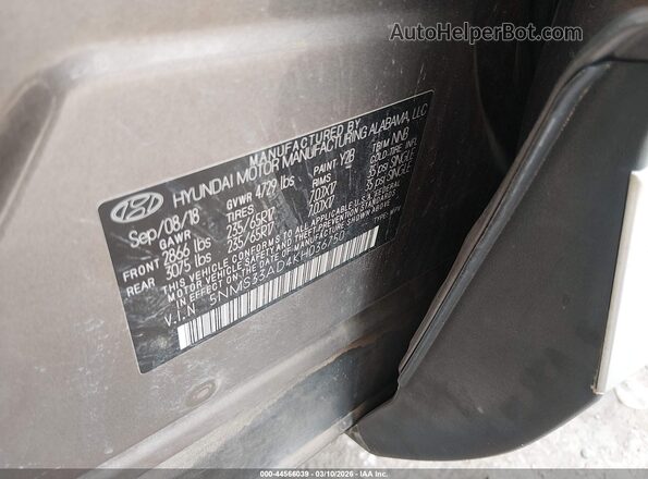5NMS33AD4KH036750 2019 HYUNDAI SANTA FE Beige 