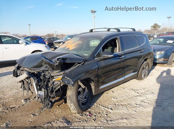 5NMS3DAJ7NH378354 2022 HYUNDAI SANTA FE Black Առջևի ձախ երեք քառորդ տեսարան