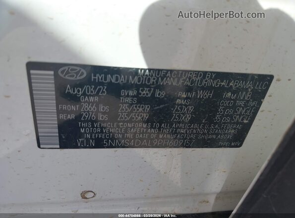 5NMS4DAL9PH609157 2023 HYUNDAI SANTA FE White Շարժիչի բաժամունքի տեսք