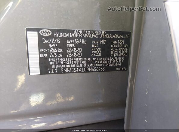5NMS54AL0PH656963 2023 HYUNDAI SANTA FE CALLIGRAPHY Gray 