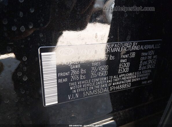 5NMS5DAL1PH488850 2023 HYUNDAI SANTA FE CALLIGRAPHY Black Вид підкапотного простору