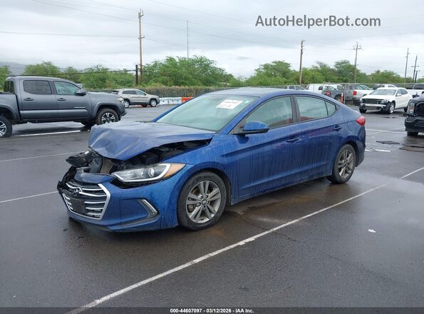 5NPD84LF1JH394825 2018 HYUNDAI ELANTRA Blue Передня ліва чверть