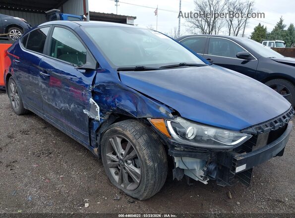 5NPD84LF3JH268921 2018 HYUNDAI ELANTRA Blue Front view