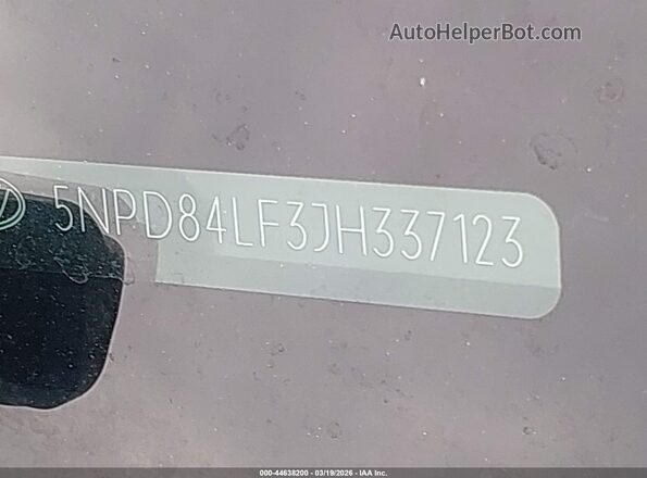 5NPD84LF3JH337123 2018 HYUNDAI ELANTRA Черный Вид подкапотного пространства