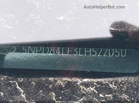 5NPD84LF3LH522050 2020 HYUNDAI ELANTRA Black Շարժիչի բաժամունքի տեսք