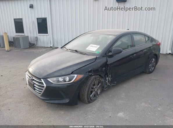 5NPD84LF5JH281198 2018 HYUNDAI ELANTRA Black Vista tres cuartos delantera izquierda