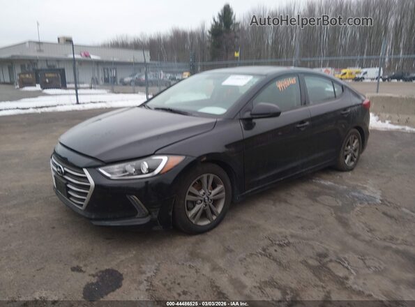 5NPD84LF6JH273871 2018 HYUNDAI ELANTRA Black Առջևի ձախ երեք քառորդ տեսարան
