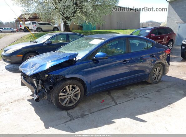 5NPD84LFXJH369714 2018 HYUNDAI ELANTRA Blue Առջևի ձախ երեք քառորդ տեսարան