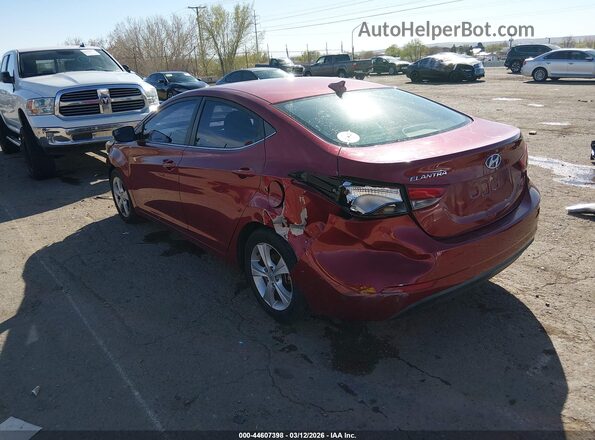 5NPDH4AE0GH766190 2016 HYUNDAI ELANTRA Red Trasero izquierdo