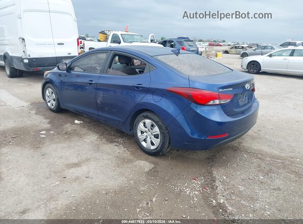 5NPDH4AE4GH702069 2016 HYUNDAI ELANTRA Blue Rear left