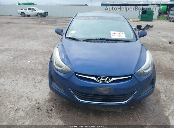 5NPDH4AE4GH702069 2016 HYUNDAI ELANTRA Blue Front view