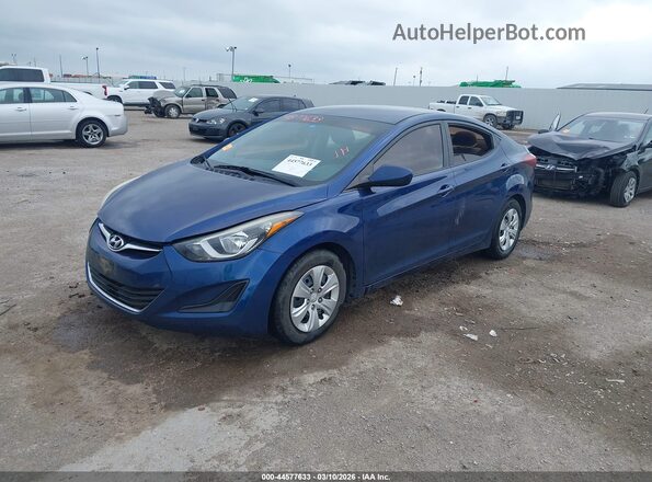 5NPDH4AE4GH702069 2016 HYUNDAI ELANTRA Blue Front left