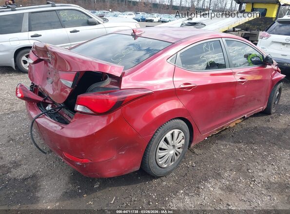 5NPDH4AE6GH787402 2016 HYUNDAI ELANTRA Red Задня права чверть