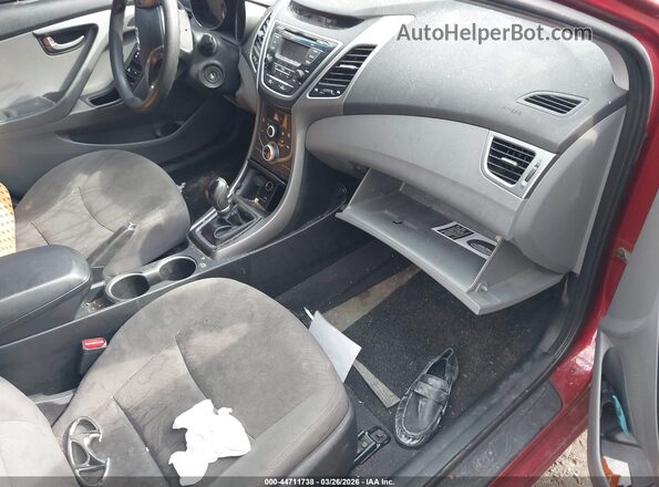 5NPDH4AE6GH787402 2016 HYUNDAI ELANTRA Red Вид салону спереду